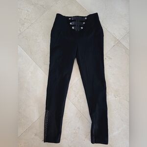 Bebe Black Skinny Pants with Button Detail